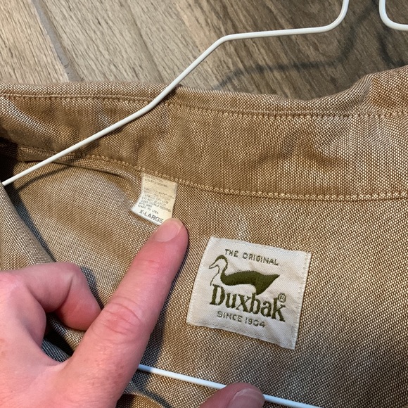 Duxbak Men’s Short Sleeve Button Down - XL Tan - Picture 2 of 4